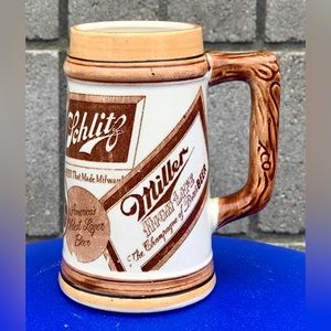1950s Ceramic Schlitz Gunther Miller Logo Beer Mug Made in Japan